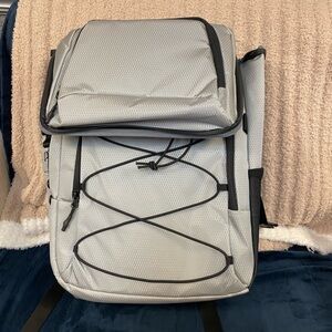 Gray insulated Backpack with Black Accents